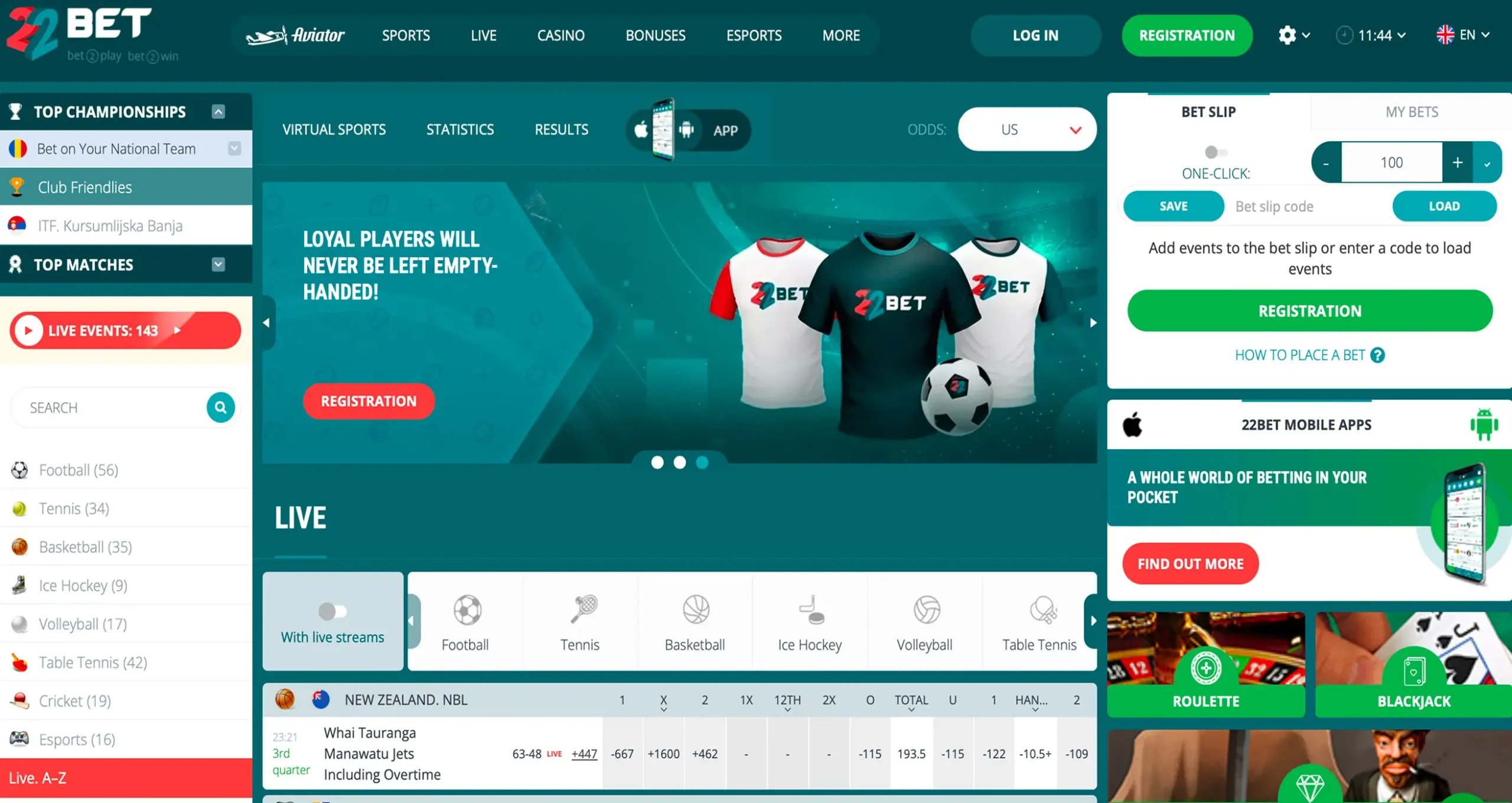 22Bet corredor de apuestas
